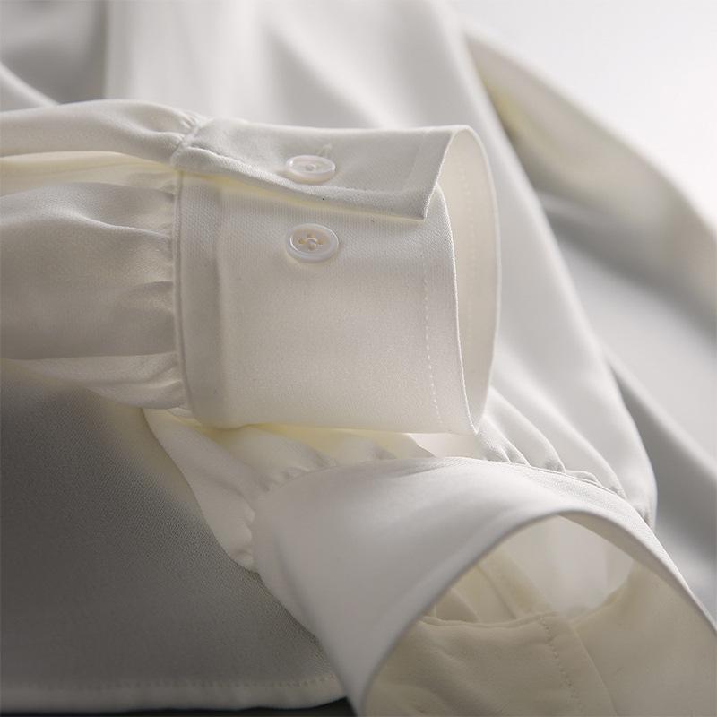 Elegant Women's Ribbon Shirt - Spring/Autumn Top