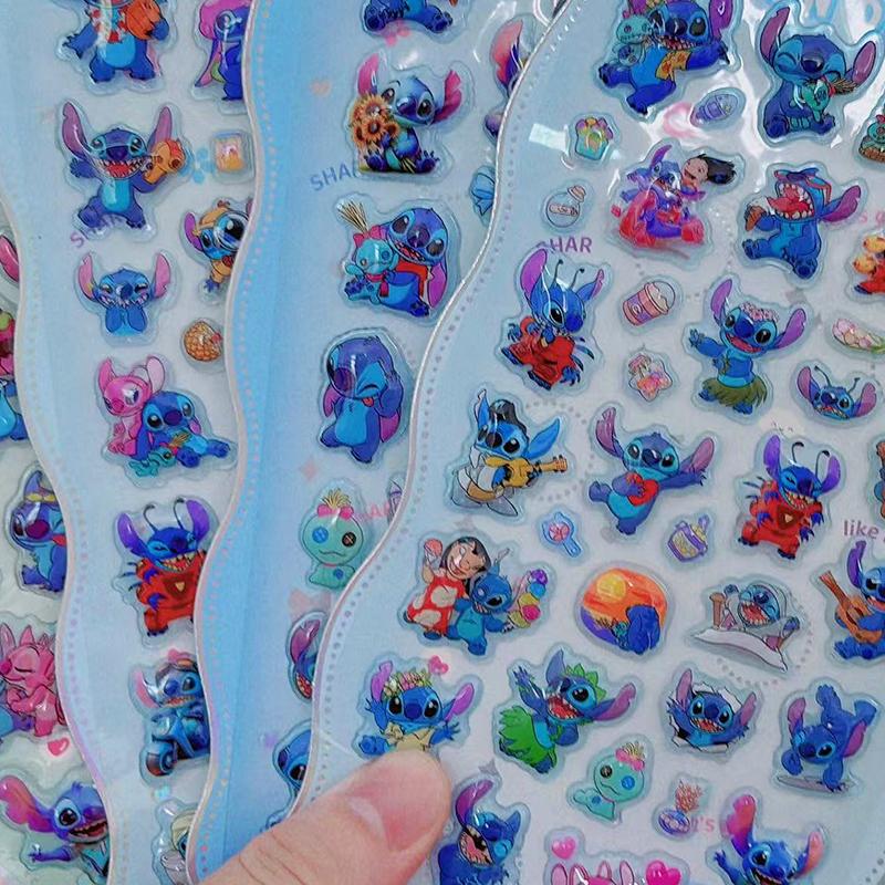 Stitch Cartoon Stationery Stickers for DIY Journals, Scrapbooks, School Supplies, Assorted Patterns, Self-Adhesive, Waterproof