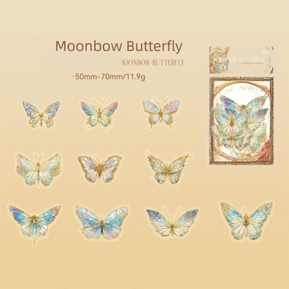 

A Set PET Holographic Glitter Stickers Holographic Design Waterproof Scrapbooking Decals Glitter Finish Shiny Surface