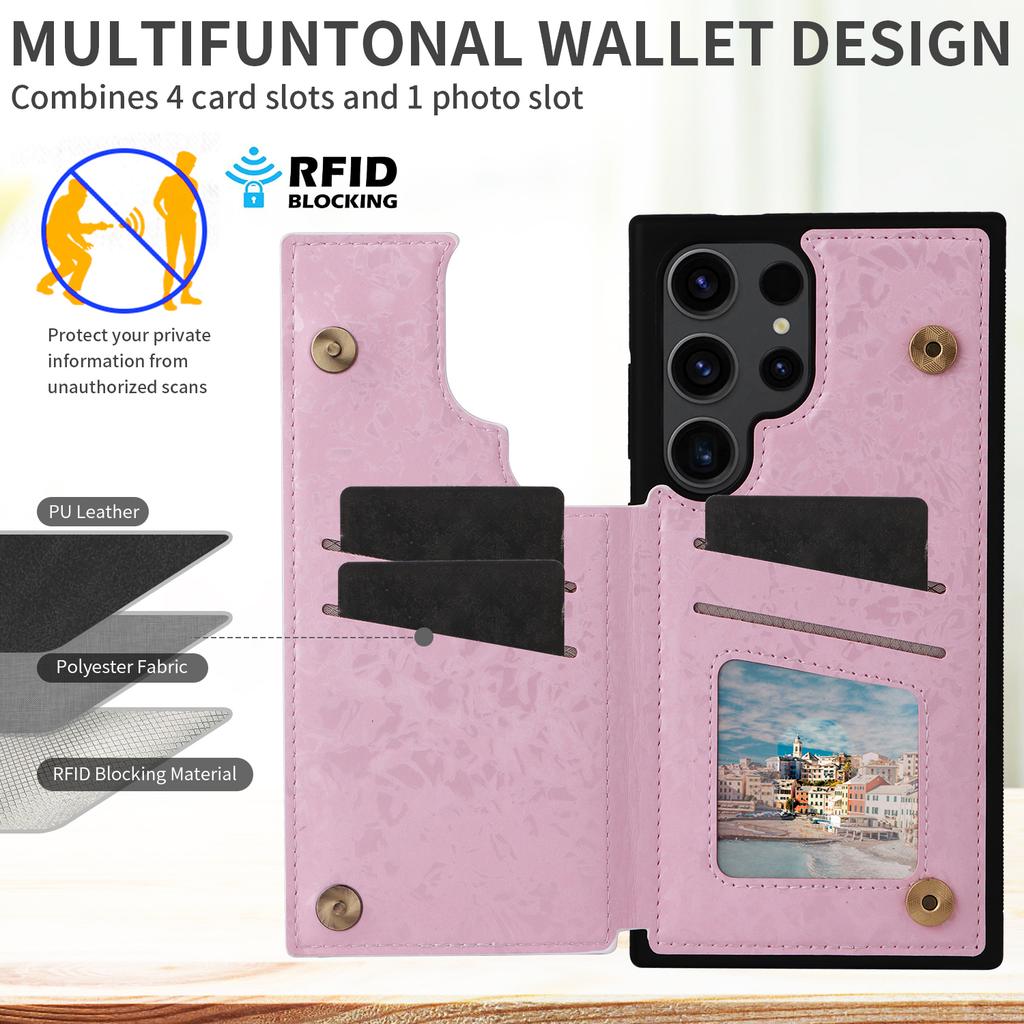 For Samsung Galaxy S23 Ultra Case Kickstand PU Leather+TPU Floral Phone Cover