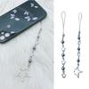 Hohler Sternperlen-Anhänger Handy-Anhänger Aufhängeseil Einfaches Handy-Kettenband Taschendekoration Lanyard Schlüsselanhänger Zubehör