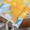 Cotton Linen Floral with Tassels Oil Paint CurtainThick Blackout Curtains for Living Room American Vintage Drape Bedroom Valance