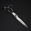 7" 440C High Carbon Steel Straight Hairdressing & Pet Grooming Shears with Diamond Decoration
