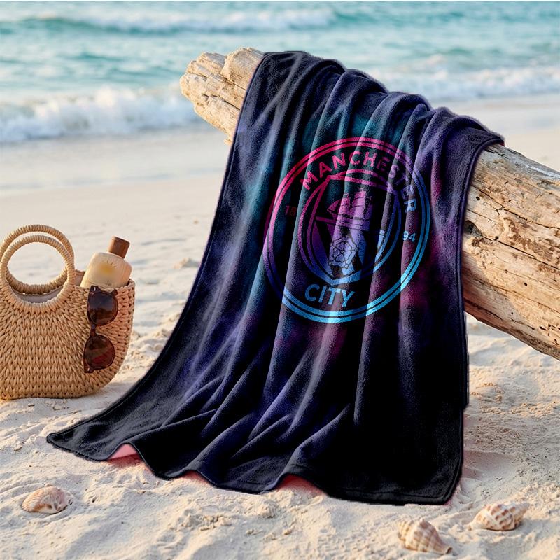 Asciugamano da Spiaggia Tema Manchester City Morbido Asciugatura Rapida?Asciugamano Asciutto Per Vacanze Estive Al Mare Nuoto