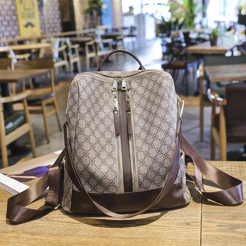 Модный винтажный рюкзак с принтом для женщин, весна-лето, большая емкость, противоугонный рюкзак для отдыха и путешествий