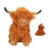 Simulation Highland Cow Plush Toy Lifelike Cute Soft Stuffed Animal Doll for Gifts Decoration 9.1in
