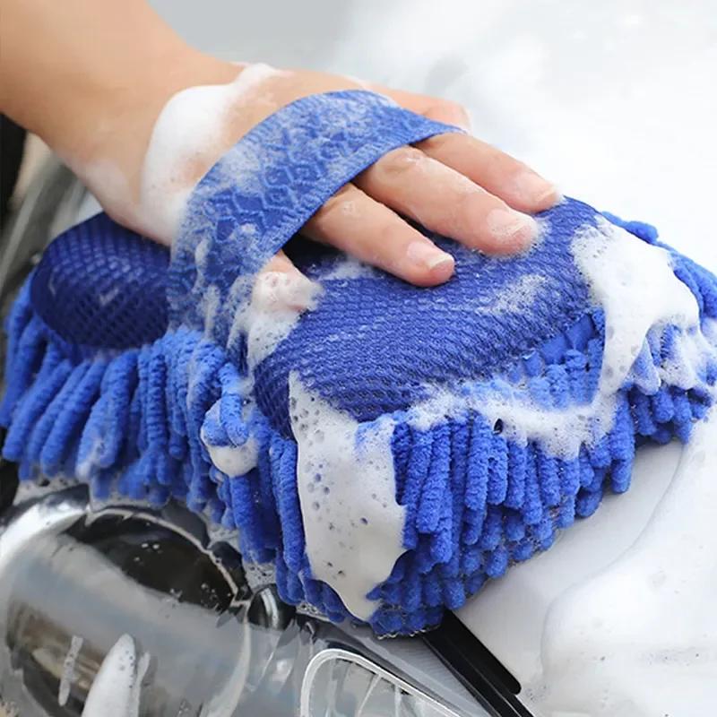 1/2Pcs Car Cleaning Brush Cleaner Tools Microfiber Car Washer Sponge Cleaning Washing Towel Auto Gloves Car Washing Accessories