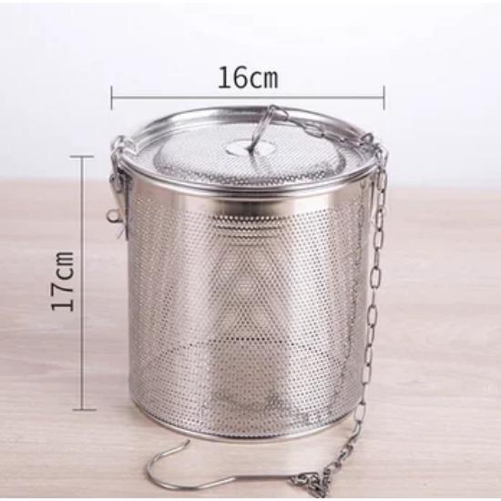 Big Stainless Steel Fine Mesh Strainer Gravy Soup Taste Spice Box Basket Brine Hot Pot Slag Separation Colander Strainers Basket