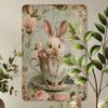 Metal Tin Sign Bunny Wall Art 8x12 Inch Vintage Home Decor Indoor Outdoor Hanging Plaque