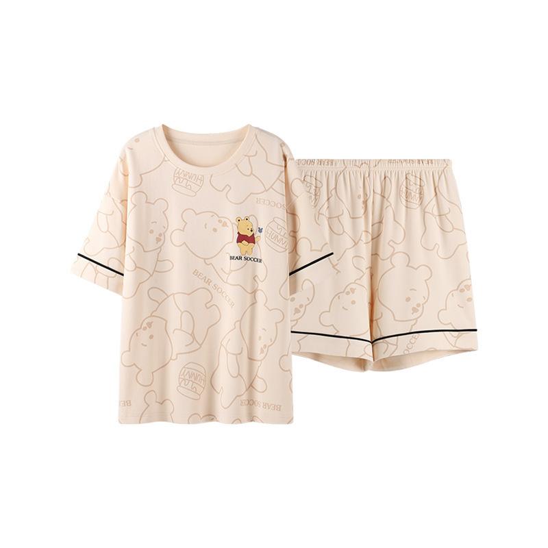 Pajamas with chest pads women's summer 1011 new women's short-sleeved thin loungewear summer