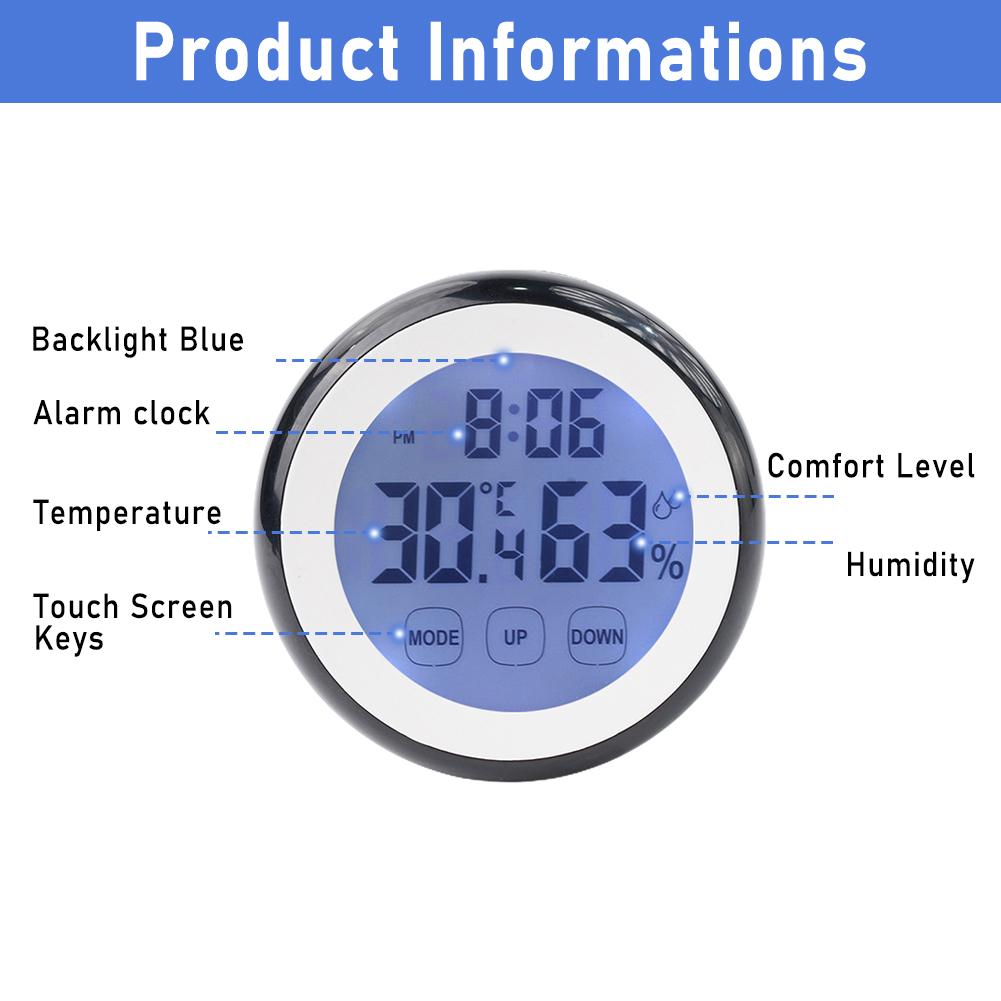 LED Large Digital Wall Clock Digital Temperature Humidity Time Function Wall Clocks Backlight For Bedroom Home Decor