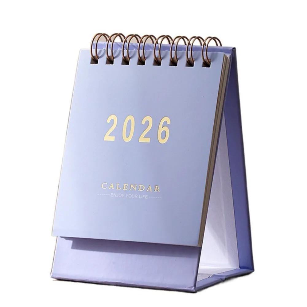 New Small Size Desk Calendar Thick Paper Mini Design Desk Planner Creative Style Coil Binding Daily Planning Supplies Study Use