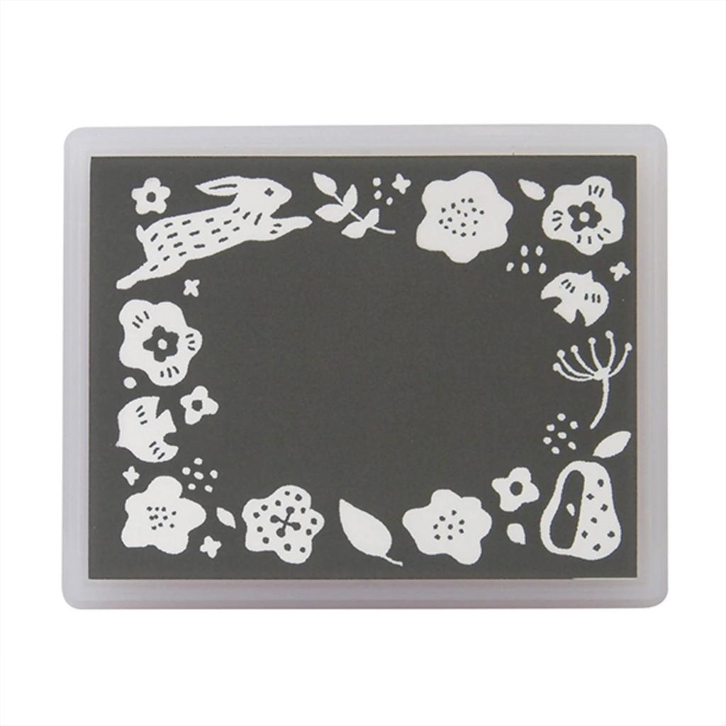 Kodomo no Kao Konoiro Stamp Ink Nordic Brown Light Set, Pattern/Light & Rose, 1806-001