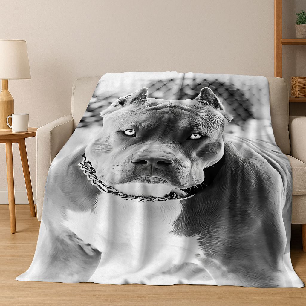 2026 New French Bulldogs Pit Bull Dogs Flannel Blanket,Cozy Soft Throw Blanket for Home Bedroom Bed Sofa Picnic Cover Kids Gift