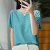 Summer Women's New Short-sleeved Knitted Sweater T-shirt and Round-neck Vest Top