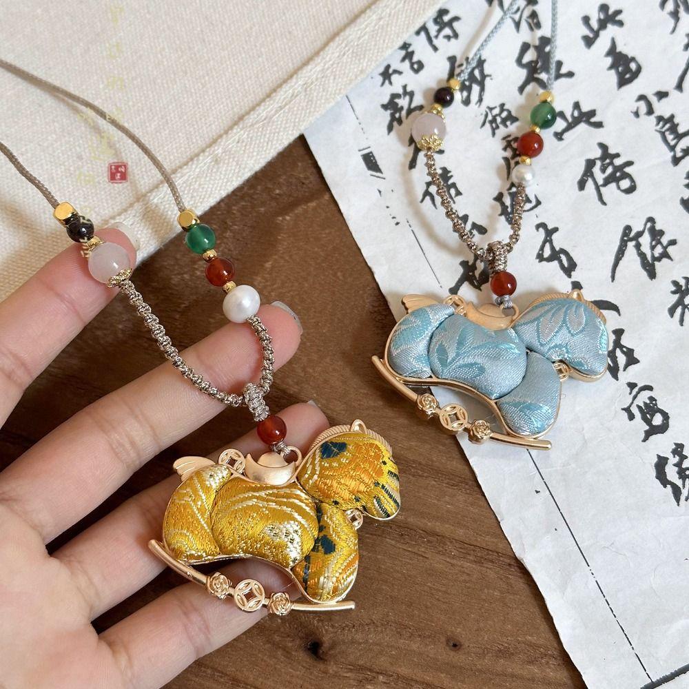 Brocade New Chinese Style Necklace Hanging Rope Horse Face Skirt Accessory  Women