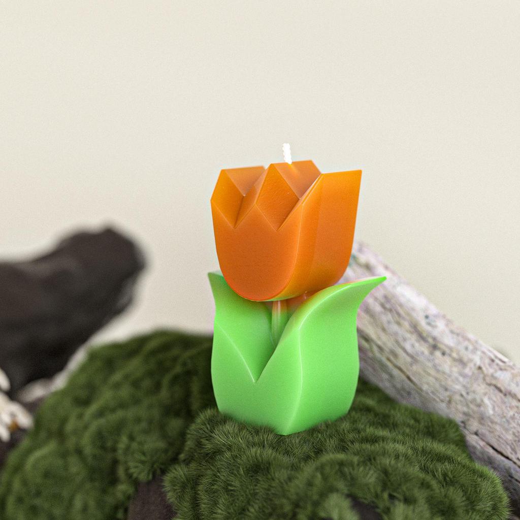 Poppy 3D Flower-Scented Candle Mold: Tulip & Sunflower Silicone Plaster