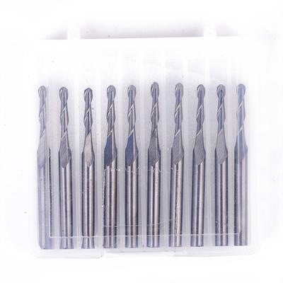 10 τεμ. 3,175x12 χιλιοστά καρβίδιο με σφαίρα CNC Router Bits 2 Flute Spiral Milliing Cutter