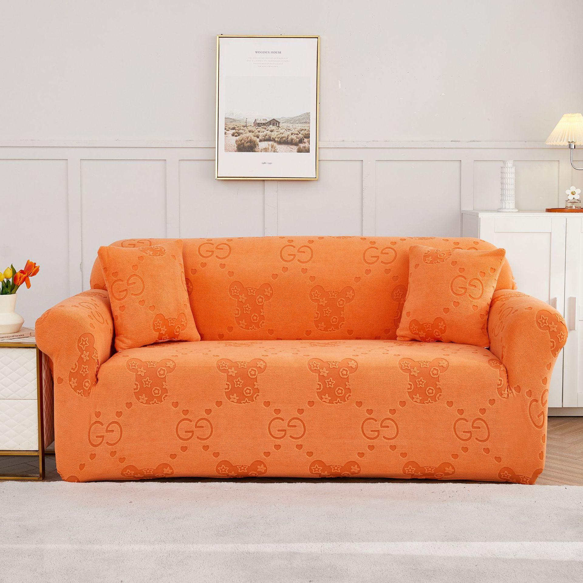 

Бархатный трехмерный чехол для дивана, нескользящий одноместный двойной комбинированный универсальный эластичный чехол для дивана 90-140cm