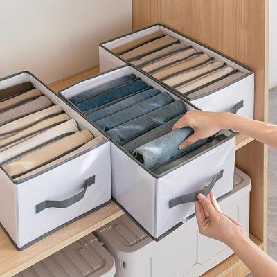 1pc Clothes And Pants Storage Box, Portable Folding Wardrobe Storage Box