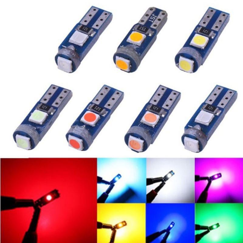 10Pcs T5 3030 3SMD LED Bulb Car Interior Light High Bright Dashboard Warming Indicator Wedge Auto Instrument Lamps