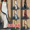 Women's Two-piece Outfit Sleeveless Cowl Neck Asymmetric Trim Tank Top High Waist Wide Leg Pants Casual Matching Set