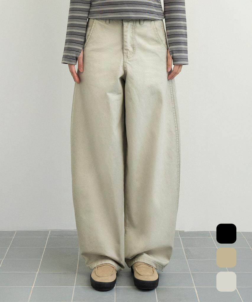 Yujen Basic Cotton Curved Chino Pants_3 Color