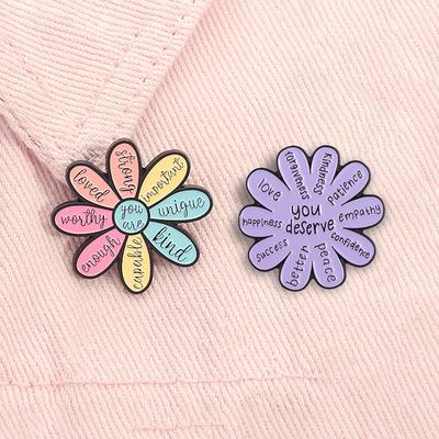 You Are Beautiful Worthy You Are Enough Enamel Pin Positive Quote Mental Health Self-care Brooches Lapel Badge Jewelry Gifts