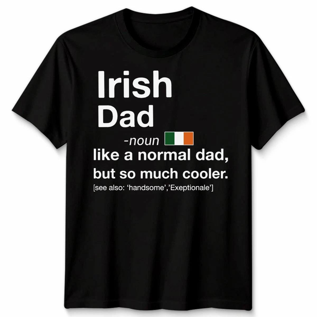 Irish Dad Definition Fathers Day Shamrock Ireland Flag Mens Womens T Shirt L