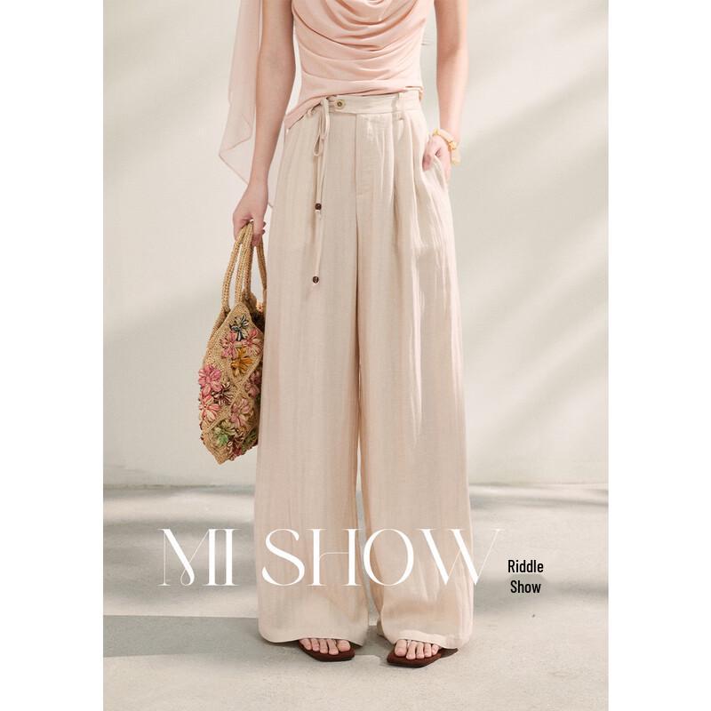 

Women s High-Waist Straight Leg Drape Trousers S