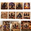 Seasonal DIY Projects for Families Halloween Faux Pearl Art Kit, Witch Ghost Painting Bead Kits Spooky Pumpkin Diamond Craft Set Adults, Handmade Wall