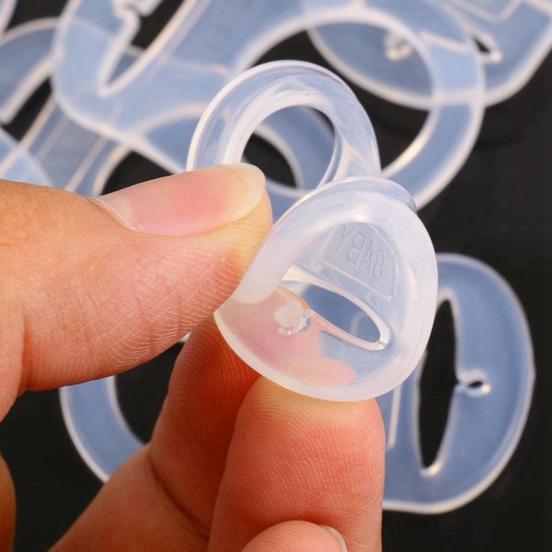 60 Pcs Button Silicone Ring Mam Pacifier Holder Mannequin Clip Adapter Transparent