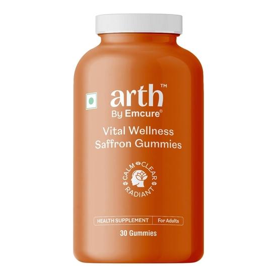 

Arth Vital Wellness Saffron Gummies | With 15mg Saffron Extract | Supports Skin Health, Sleep Quality, Mood, Digestion & Eye Health | 30 GummieS