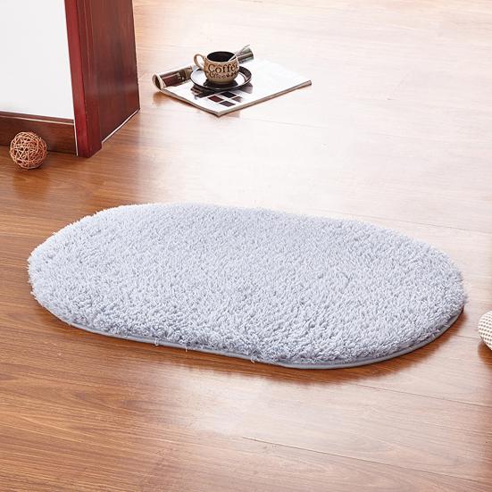 Tappetino da Bagno Ovale Spesso Super Assorbente Peluche Tappeto Area Tappeto Shaggy Supporto Antiscivolo Lavabile in Lavatrice Morbido Tappetino per Pavimento del Bagno