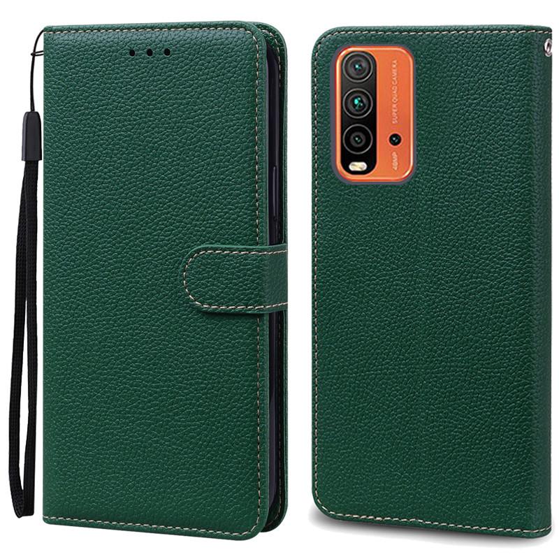 

Для чохла Redmi 9T Розкішний гаманець Шкіряний чохол-книжка для Xiaomi Redmi 9T Redmi9T Чохол для телефону з тримачем для карток Обкладинка-книжка Fundas For Redmi 9T темно-зелений колір