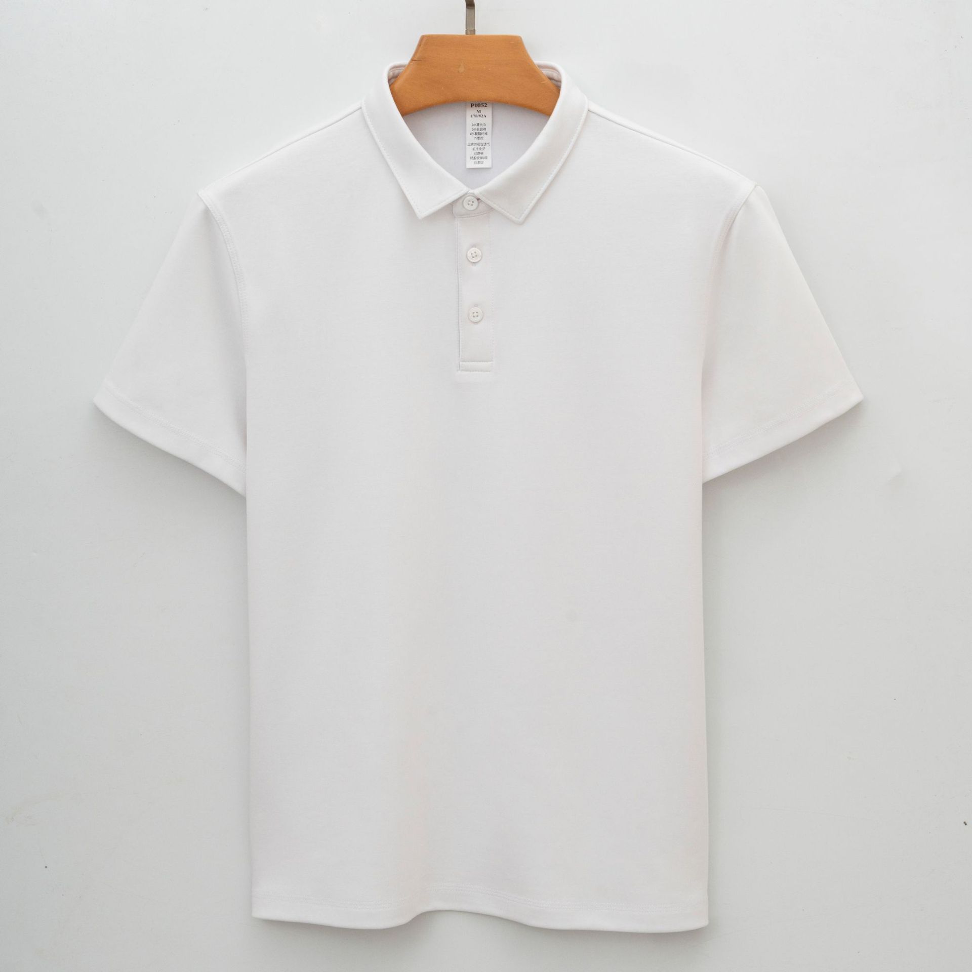 

Modal Men s Short-sleeve Thickened Cotton T-shirt Lapel Wrinkle-free Youth Business Casual Minimalist Lightweight Breathable Business T-shirt S