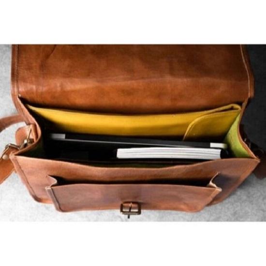 Vintage Durable Leather Messenger Bag Shoulder Laptop Men's Genuine Well Crafted
