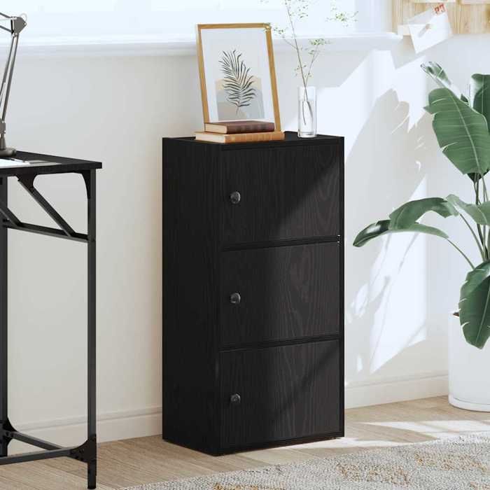 VidaXL Bibliothèque chêne noir 40x24x77 cm bois d'ingénierie, étagère à livres, support de rangement, support à livres, 860365