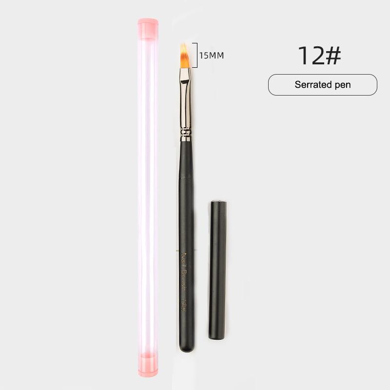 Wooden Handle Nail Drawing Brushes For Manicure Lines Painting Gradient Uv Gel Extension Builder Drawing Pen