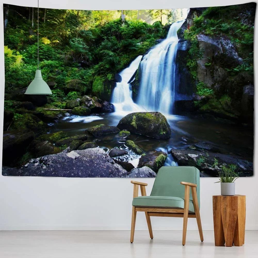 Forest Waterfall Decorative Tapestry Office Living Room Decor Home Wall Tapestry