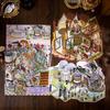 Detective Series Landscape Flat Stickers European Style Miniature Scene DIY Decompression Sticker