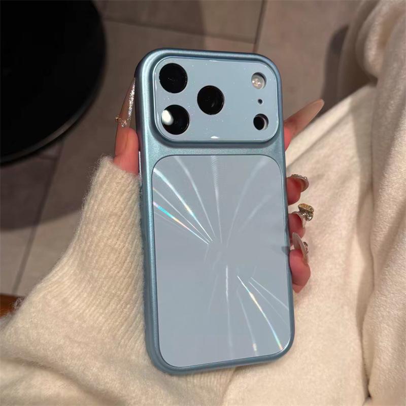 

iPhone 17 Pro Case with Aurora CD Pattern & 15 Pro Lens Protector – Compatible with Large Window Display iPhone 13 синій