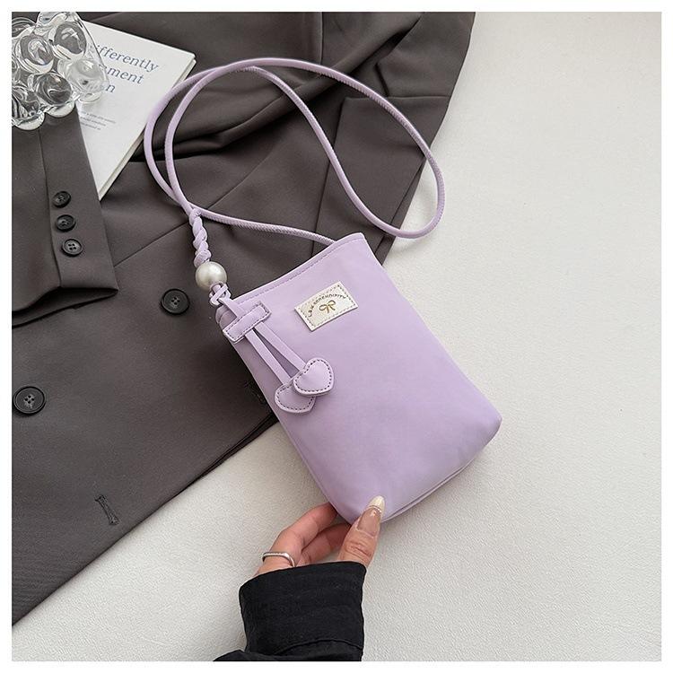 

Pu new mobile phone bag shoulder bag fashion messenger bag small square bag trend cute small fresh cute vertical bag фиолетовый