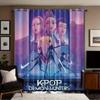 2Pcs K-Pop Demon Hunters Print Perforated Blackout Curtains Multiple Size Living Room Insulation Decoration, Machine Washable