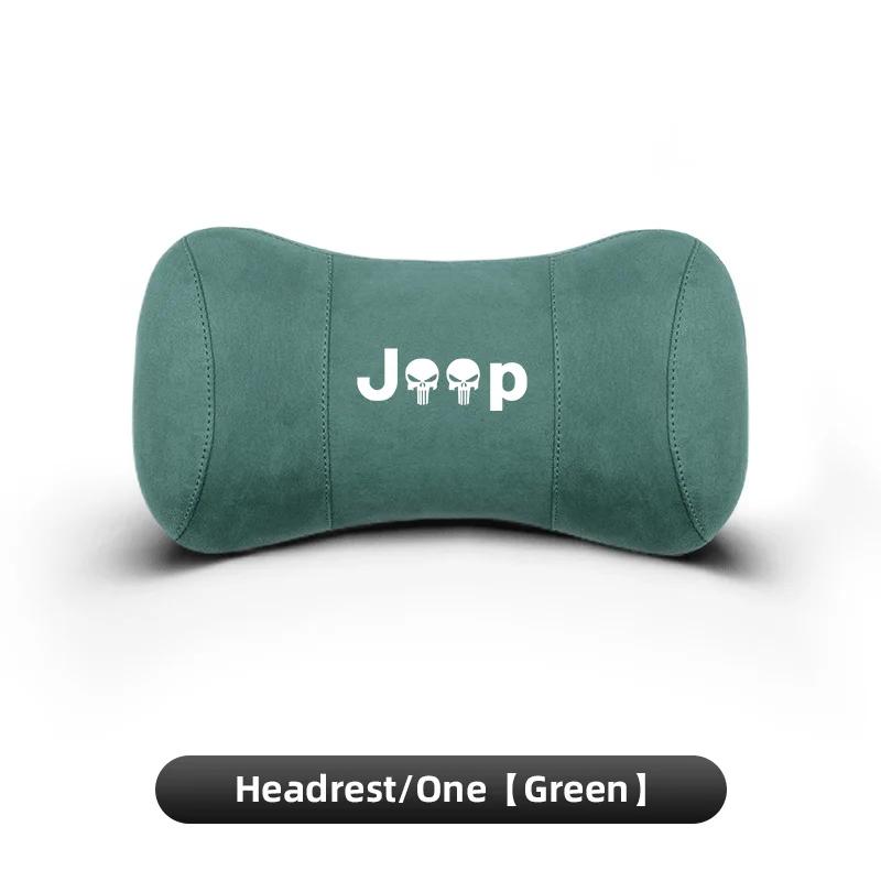 For Jeep Suede Car Neck Pillow Auto Seat Headrest Pillow Accessories For Jeep Renegade Wagoneer Avenger Recon Wrangler JK Gla