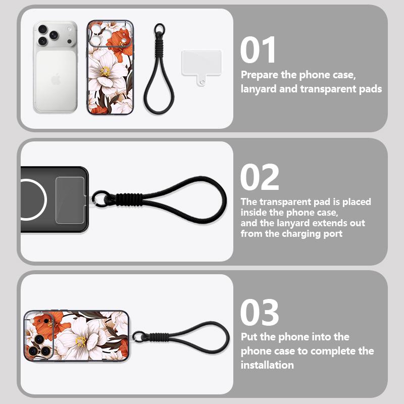 Oil Painting Flower Pattern Hand Strap Case For iPhone 17 Pro Max iPhone 16 15 14 13 Pro Max Magnetic For Magsafe Hybrid TPU+PC Matte Cover
