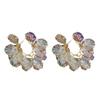 Super Fairy Acrylic Shell Flower C-Shaped Geometric Silver Needle Earrings for Women