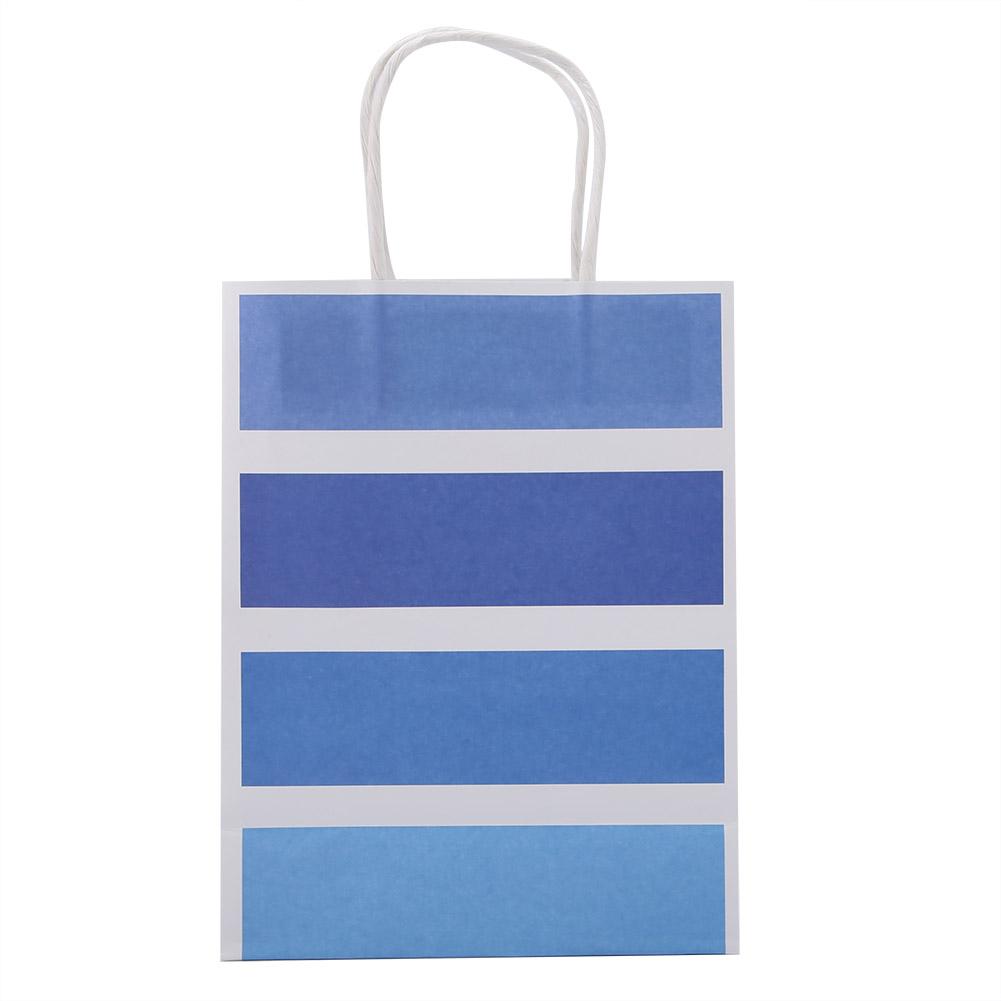 

25 PCS Gift Bag Kraft Paper for Wedding Candy Favor Bag With Handle Blue синий