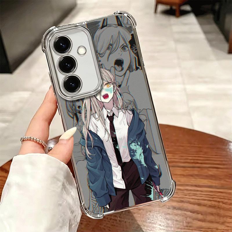 Anime Character Power CSM Plating Phone Case For Samsung A17 A07 A37 A57 A16 A56 A15 A55 A14 A54 A13 A53 A26 A36 A25 A35 A24 A34