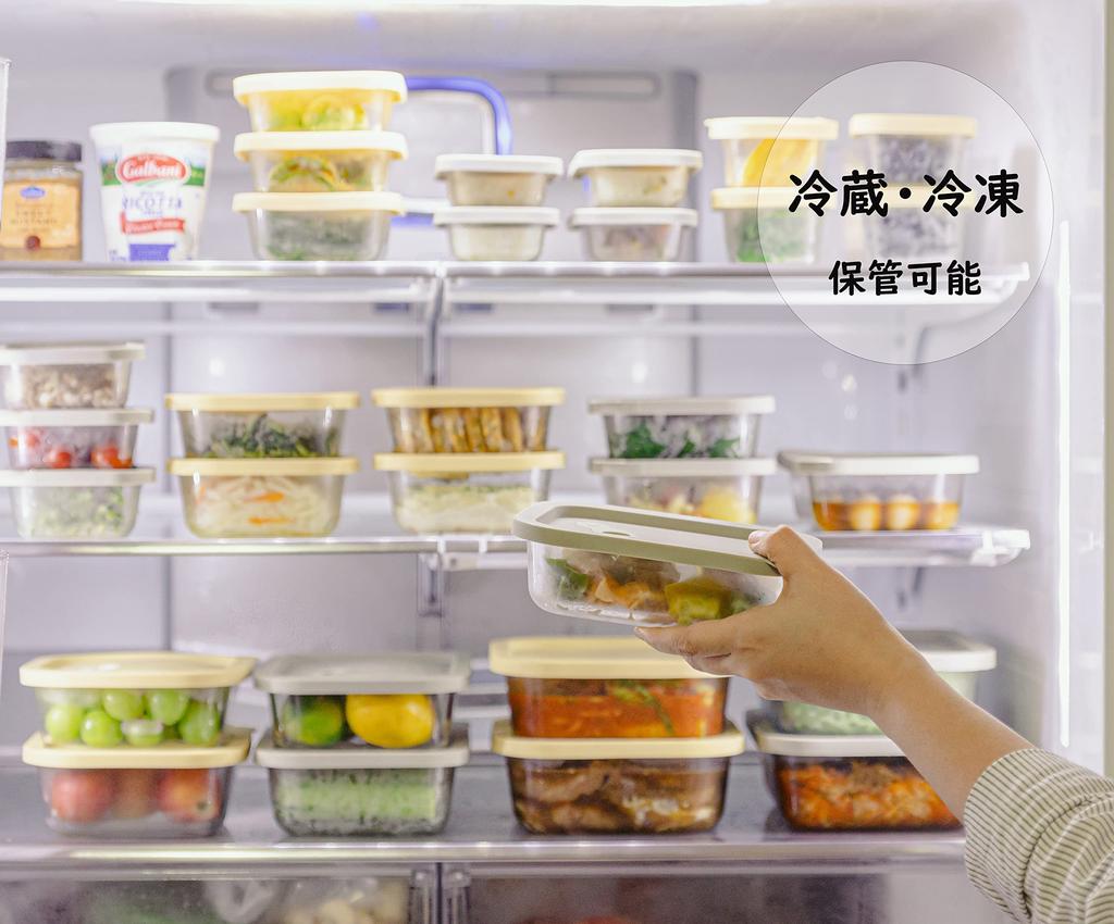 Doctor House Modum Glass Storage Container Canister Rectangular with Silicone Lid 1040ml Set of 2 Large Capacity Khaki Oven Safe Microwave Safe Air